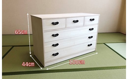 桐たんす 総桐衣裳チェスト HT-100幅4段C：C146-005