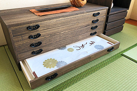 桐たんす 時代仕上げ総桐タンス 5段：C146-010