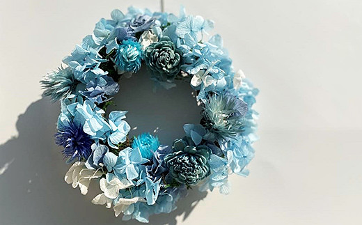 フラワーリース　ブルー：B180-039