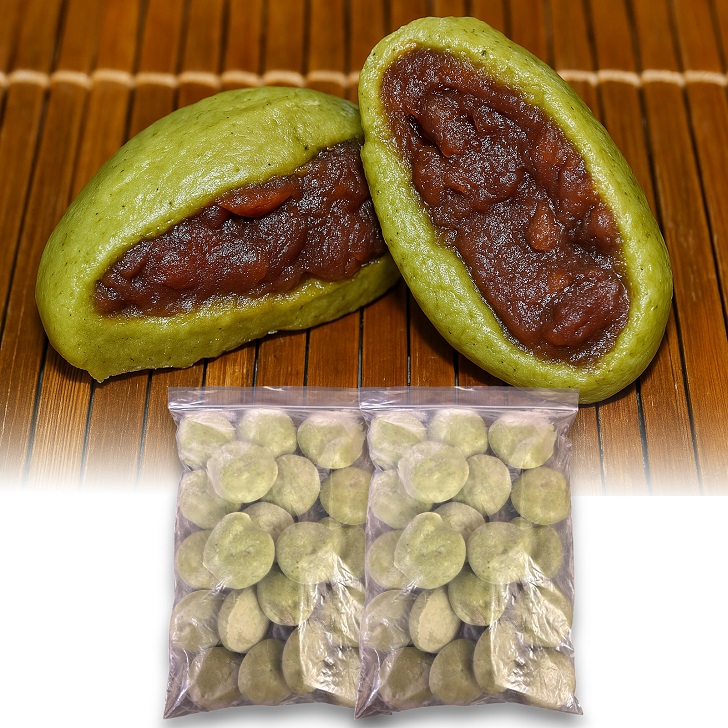 【手作りつきたて急速冷凍】佐賀県産もち米100% 自慢の杵つき粒あん入りよもぎ餅 40g×20個入×2P（冷凍）：B150-060
