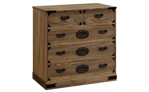 桐たんす 総桐民芸タンス日和 75幅4段：C197-007