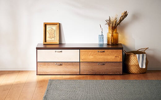 チェスト 120cm幅2段 ルコッタ【諸富家具】：B920-004