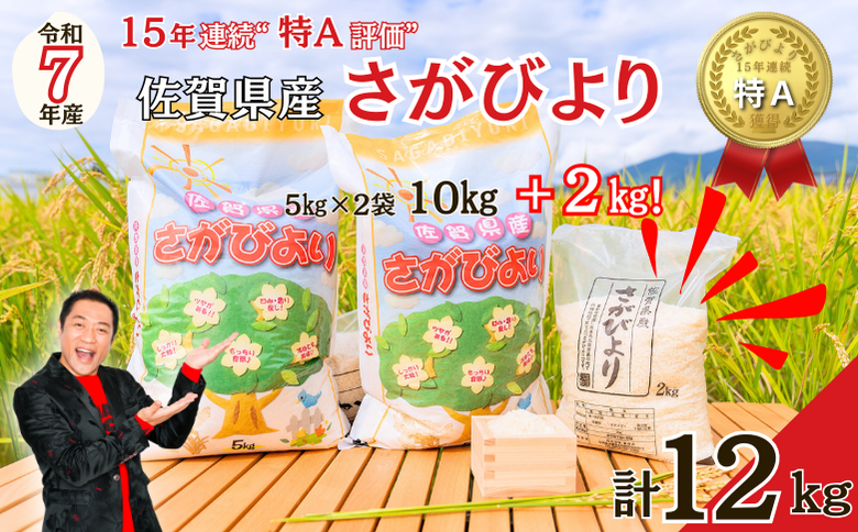 令和7年 佐賀県産 さがびより白米12kg：B300-044