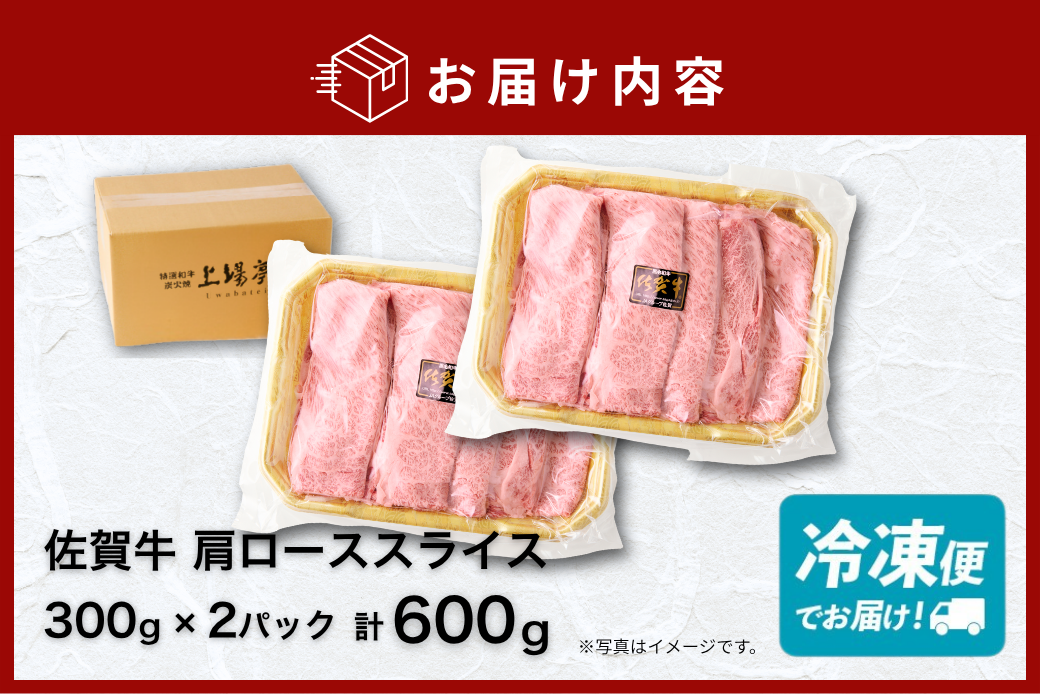 佐賀牛 肩ローススライス 600g：B205-014