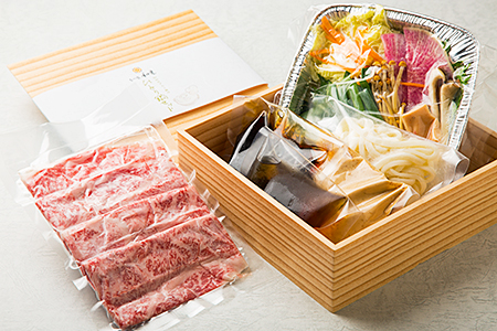 老舗の鍋をご自宅で簡単、ひとり佐賀牛しゃぶ鍋セット：B170-009