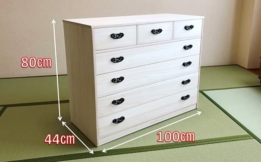 桐たんす 総桐衣裳チェスト HT-100幅5段C：C167-002