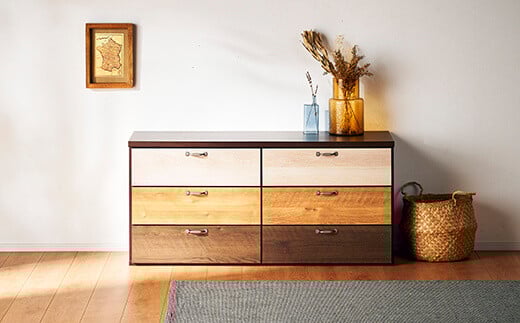 チェスト 120cm幅3段 ルコッタ【諸富家具】：C133-002