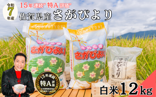 【新米】令和7年 佐賀県産 さがびより白米12kg：B380-001