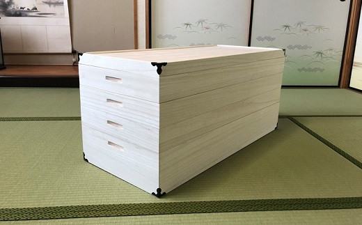桐たんす 着物収納の定番 総桐衣装ケース4段：B750-003