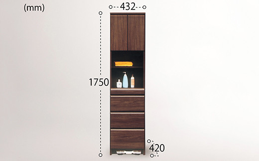 45幅サニタリー隙間収納（BR）【諸富家具】：C139-006