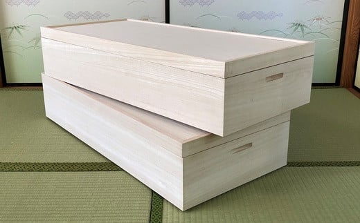 桐たんす 着物収納の定番 桐箱1段2個組 KR-8MW：B650-004
