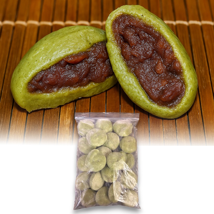 【手作りつきたて急速冷凍】佐賀県産もち米100% 自慢の杵つき粒あん入りよもぎ餅 40g×20個入×1P（冷凍）：A095-051