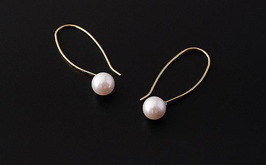 ゆらゆら揺れるアコヤ真珠フックピアス：C299-002