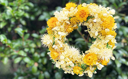 フラワーリース　イエロー：B180-038