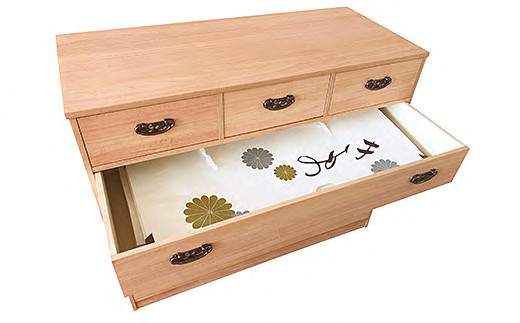 桐たんす 柿渋染め総桐タンス 5段：C197-002