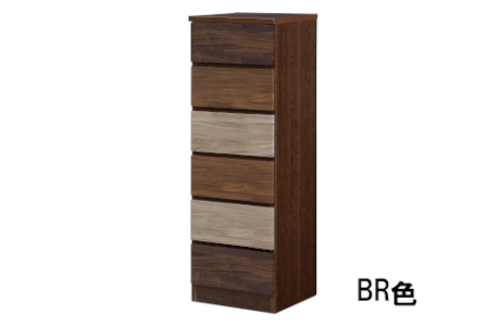 スリムチェスト ワルツ 幅40-6段 隙間収納【諸富家具】：C134-005