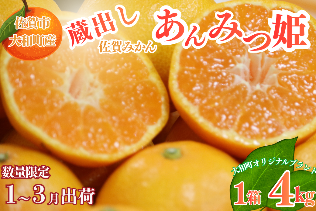 【1月下旬～3月発送】数量限定 佐賀みかん 蔵出しあんみつ姫 佐賀市大和町産 温州みかん：B150-078