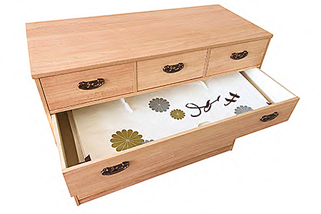 桐たんす 柿渋染め総桐タンス 4段：C167-004