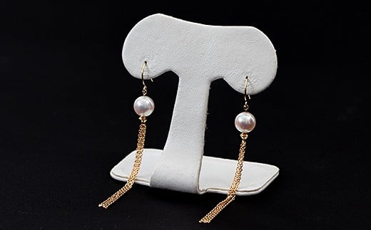 エレガントなアコヤ真珠フリンジピアス：C290-004