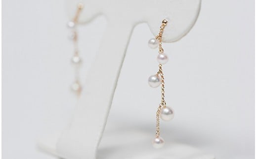 エレガントなアコヤパールデザインピアス：C153-005