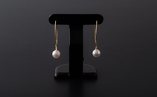 ゆらゆら揺れるアコヤ真珠フックピアス：C299-002