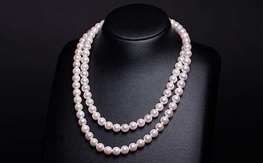 多様！真円系アコヤ真珠ロングネックレス：D114-001