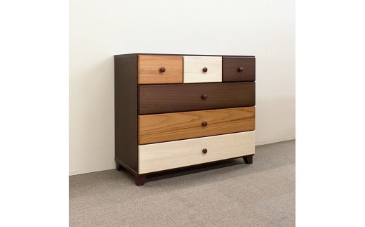 90ローチェスト4段マルーン2【諸富家具】：C106-021