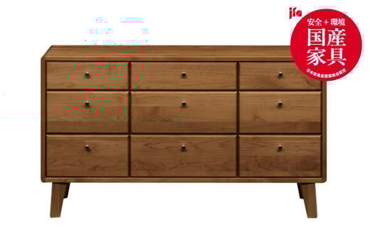 kumukumu120-3段リビングチェスト　WN色【諸富家具】：C399-004