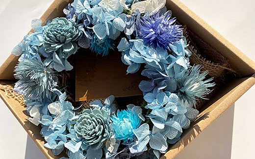 フラワーリース　ブルー：B180-039