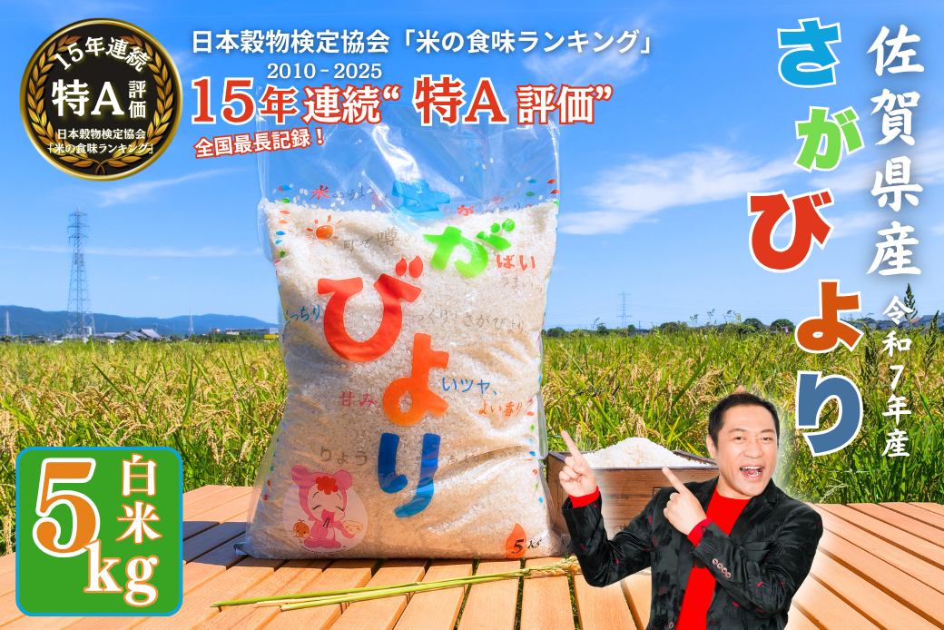 【新米】令和7年産 佐賀県産 さがびより 白米 5kg おこめ 米 ：B170-023