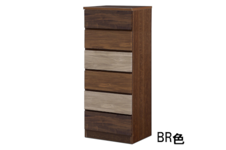 スリムチェスト ワルツ 幅50-6段 隙間収納【諸富家具】：C141-006