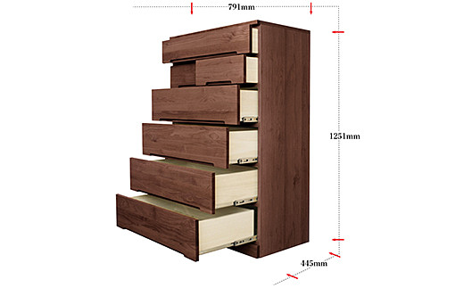 80HCBR 無垢材を使用したチェスト【諸富家具】：C173-006