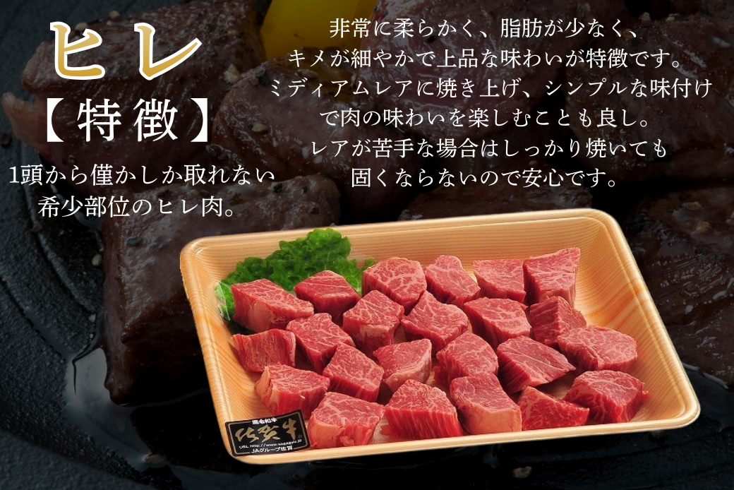 佐賀牛ヒレサイコロ 400g：B210-027