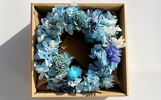 フラワーリース　ブルー：B180-039