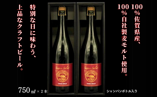 佐賀のクラフトビール〈サガン・サリュート〉ストロングバーレー 2本組：B245-005