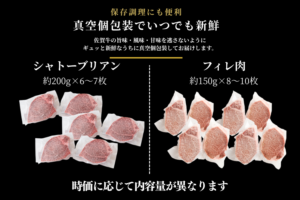 佐賀牛シャトーブリアン・佐賀牛フィレ 約2.9kg：C360-012