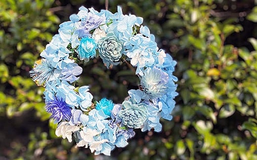 フラワーリース　ブルー：B180-039