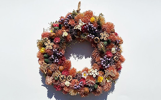 【定期便4回】ドライフラワーリース：B690-001