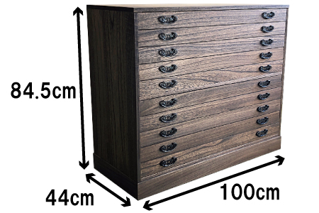 桐たんす 時代仕上げ総桐タンス 10段：C298-001