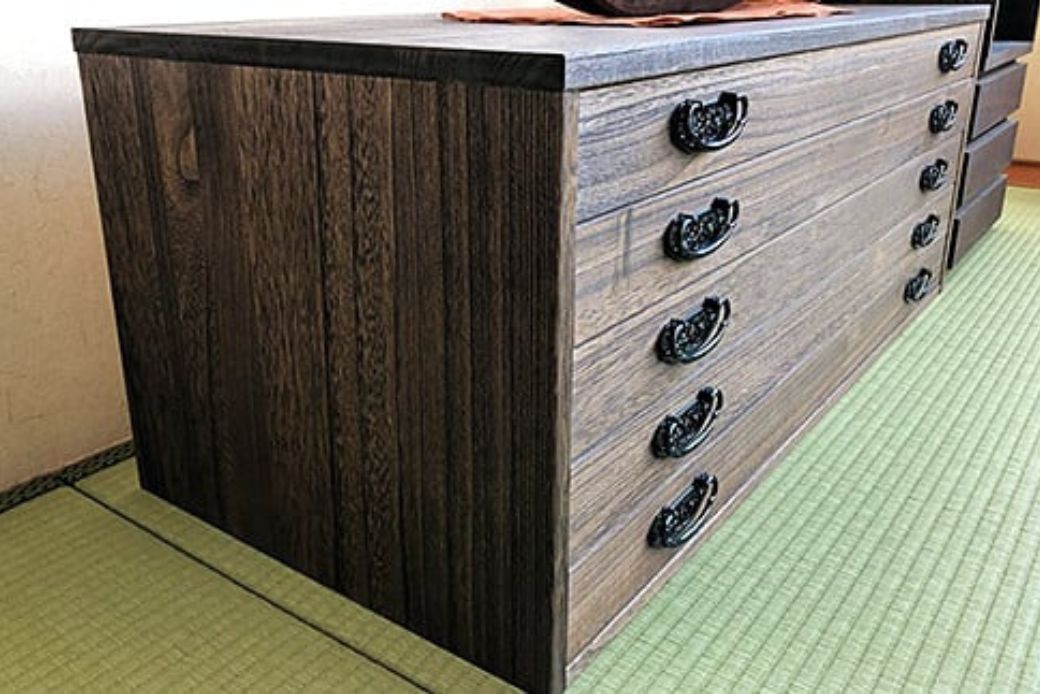 桐たんす 時代仕上げ総桐タンス 5段：C146-010