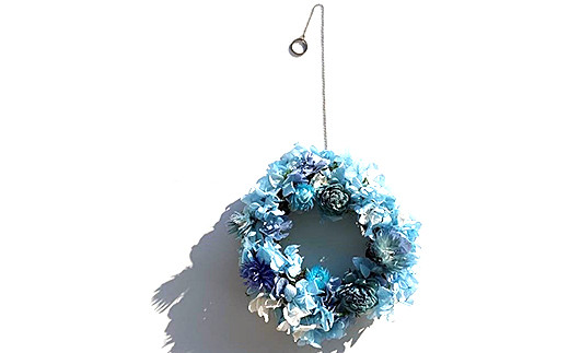 フラワーリース　ブルー：B180-039