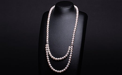 多様！真円系アコヤ真珠ロングネックレス：D114-001
