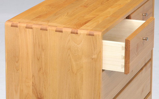 kumukumu85-5段チェスト　クリア色【諸富家具】：C400-025