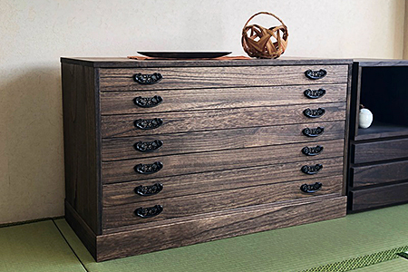 桐たんす 時代仕上げ総桐タンス 7段：C197-006