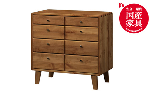 kumukumu80-4段リビングチェスト　WN色【諸富家具】:C358-006