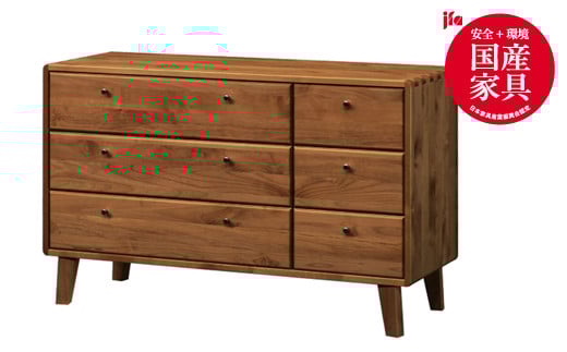 kumukumu120-3段チェスト　WN色【諸富家具】：C378-002