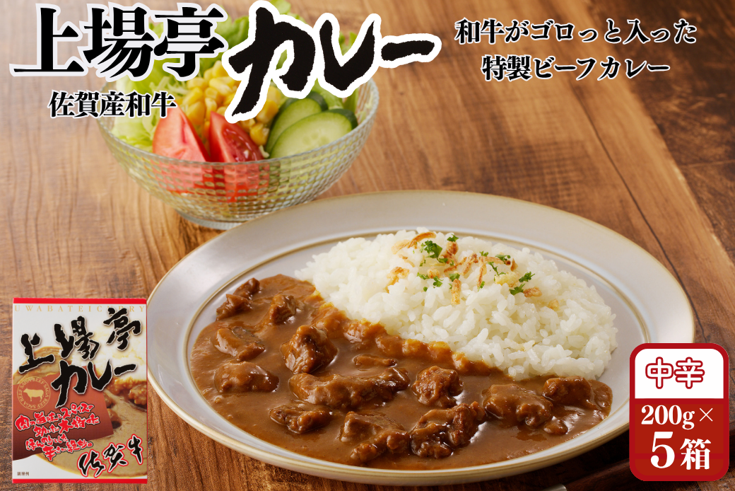 上場亭カレー 5箱 佐賀牛 カレー ビーフカレー レトルト 湯煎 レンジ調理 簡単 ：B120-054