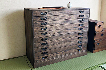 桐たんす 時代仕上げ総桐タンス 10段：C298-001