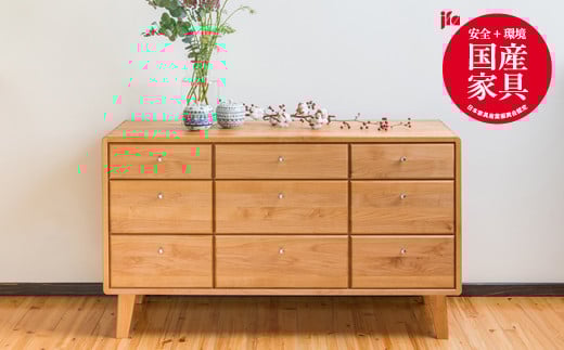 kumukumu120-3段リビングチェスト　クリア色【諸富家具】:C399-003