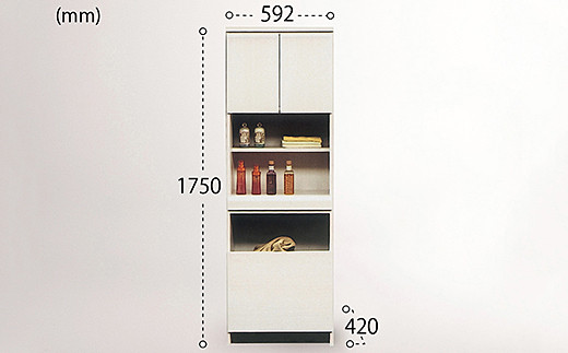 60幅ランドリー収納（白）【諸富家具】：C139-011